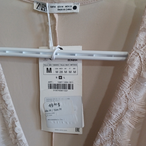 NWT Cream Zara maxi Lace Dress Slightly Sheer Boho Soft Girl Angelic Fairycore - Picture 2 of 11